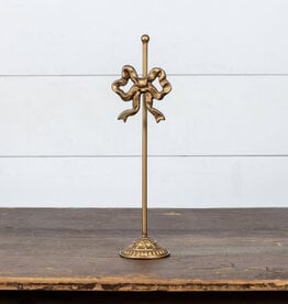 GOLD WREATH STAND W/ BOW