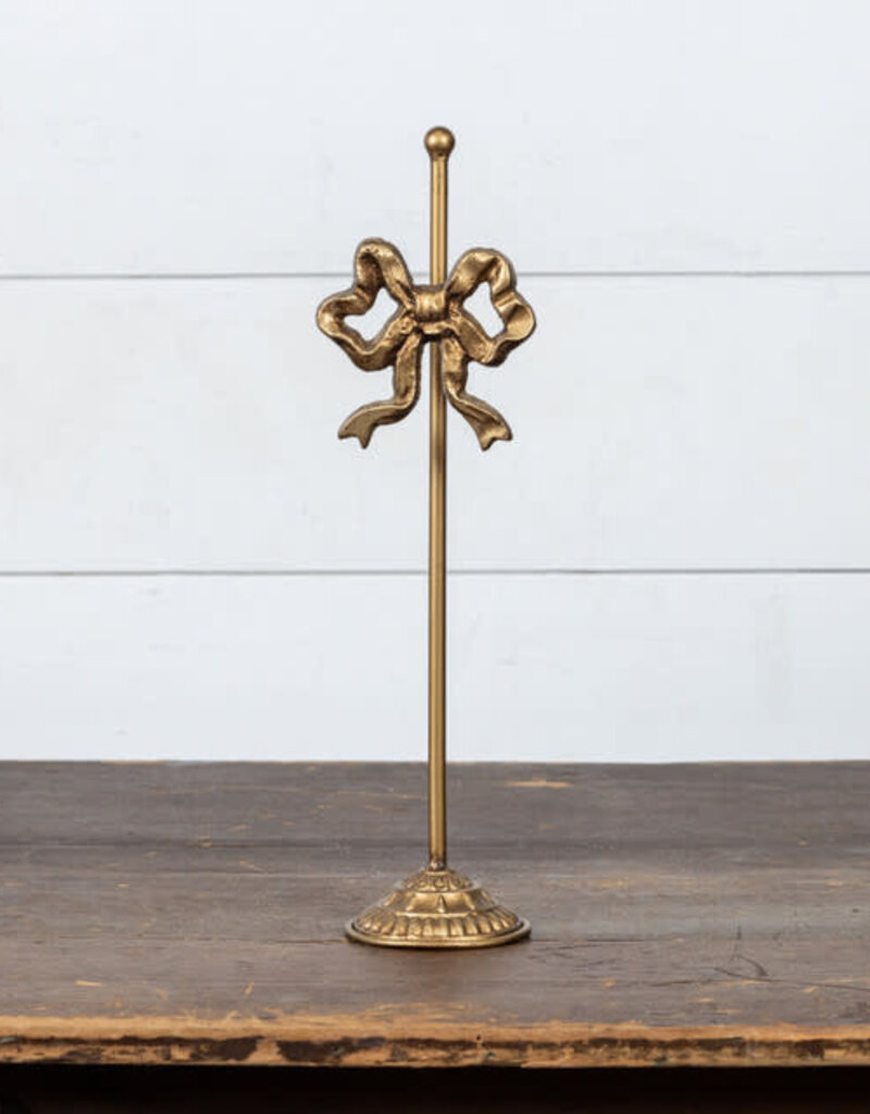GOLD WREATH STAND W/ BOW