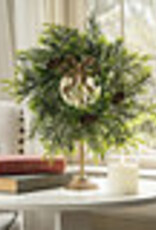 GOLD WREATH STAND W/ BOW