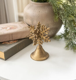 GOLD METAL SNOWFLAKE ON STAND