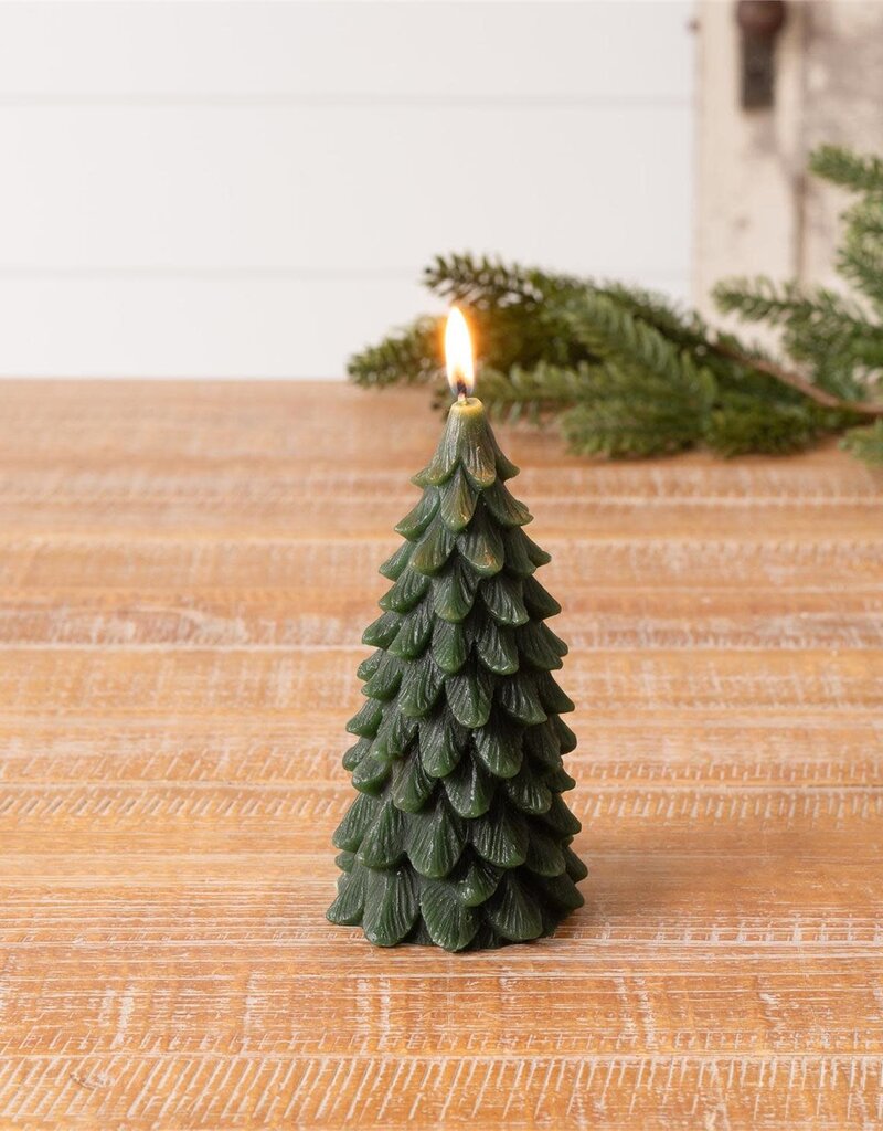 S/2 Green Tree Shaped Candle, 6in
