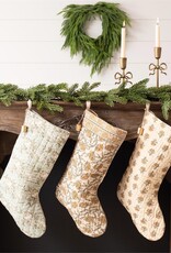 Stocking, Block print with Bells