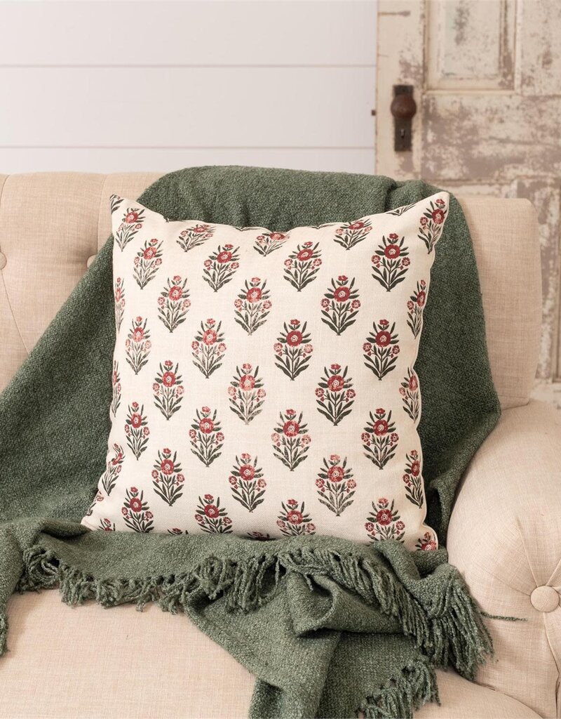 Pillow Red Block Print