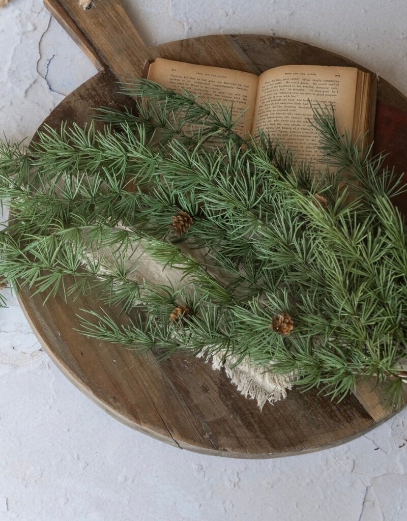 34" DARK GREEN PINE HANGING BUSH