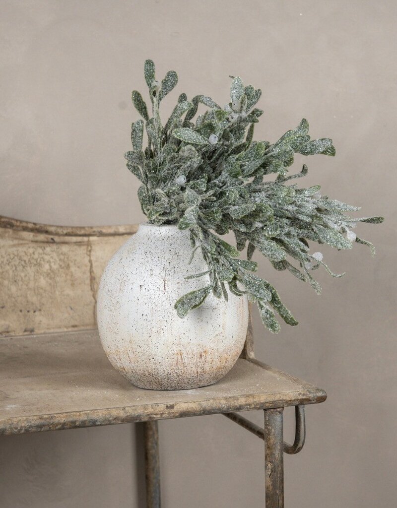 12" FROSTED MISTLETOE BUSH
