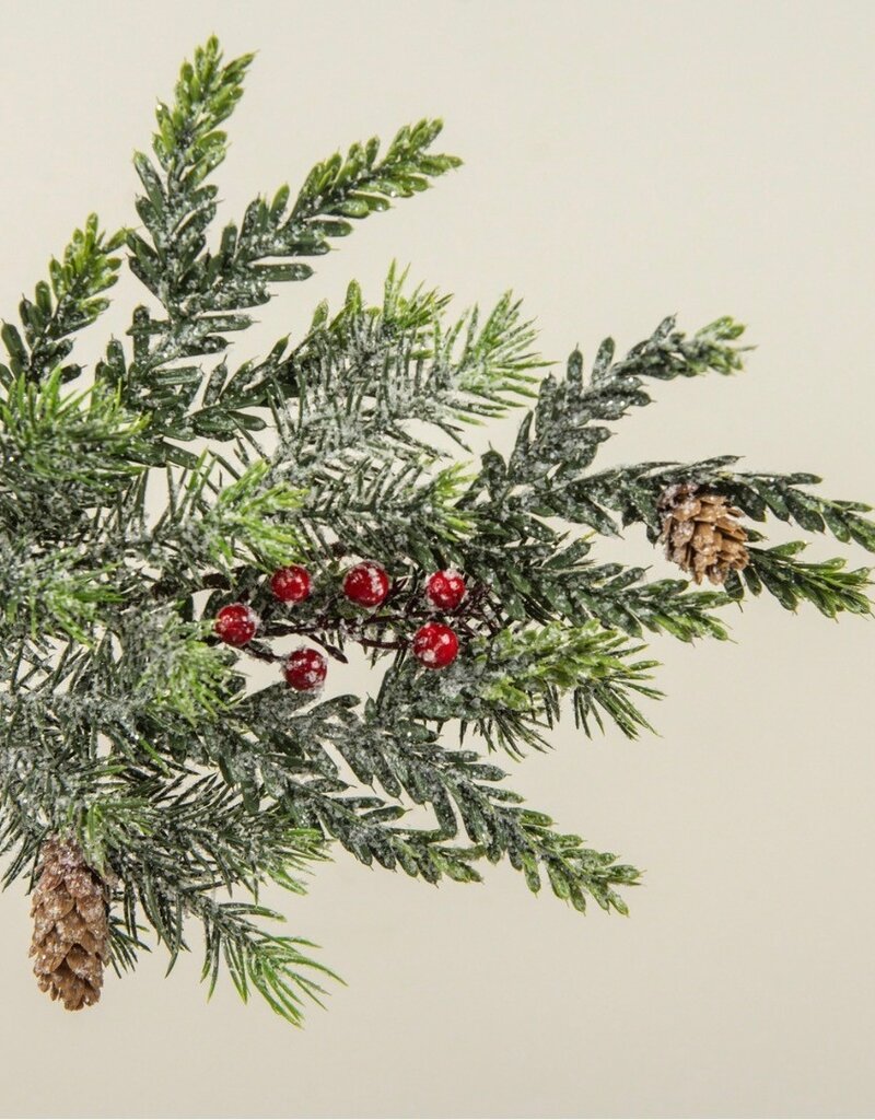18" ANGEL PINE & HEMLOCK PICK W/ BERRIES & PINECONES
