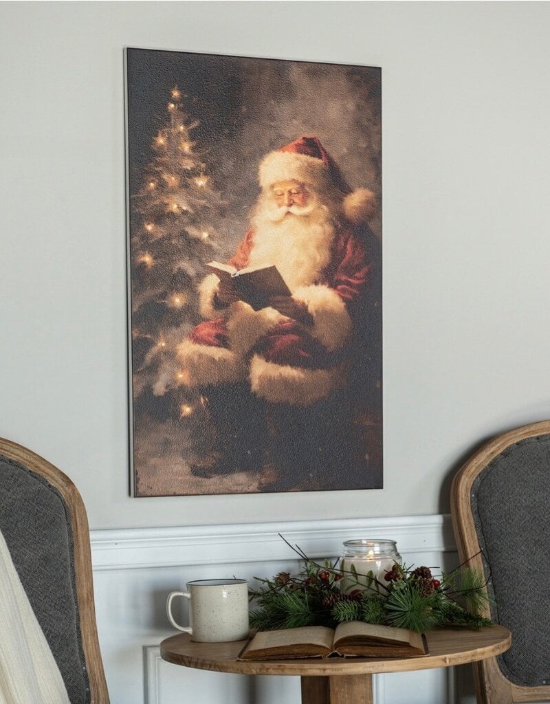 READING SANTA IN FOREST PRINT