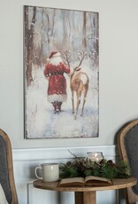 28" x 18" SANTA W/ DEER PRINT