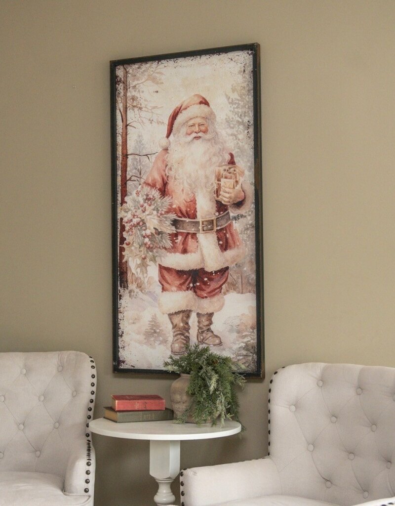 48" SANTA W/ WREATH PRINT