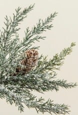 9" GLITTERED PRICKLY PINE PICK W/ PINECONE