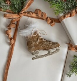 Fawn Velvet Ice Skate ornament