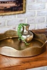 11.5" Ant Gold Ruffle Dish