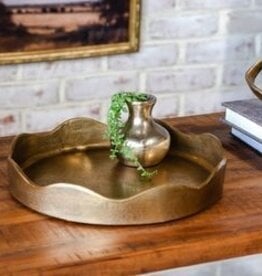 11.5" Ant Gold Ruffle Dish