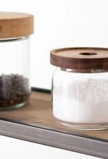 3.5" Glass Jar Acacia Wood Lid