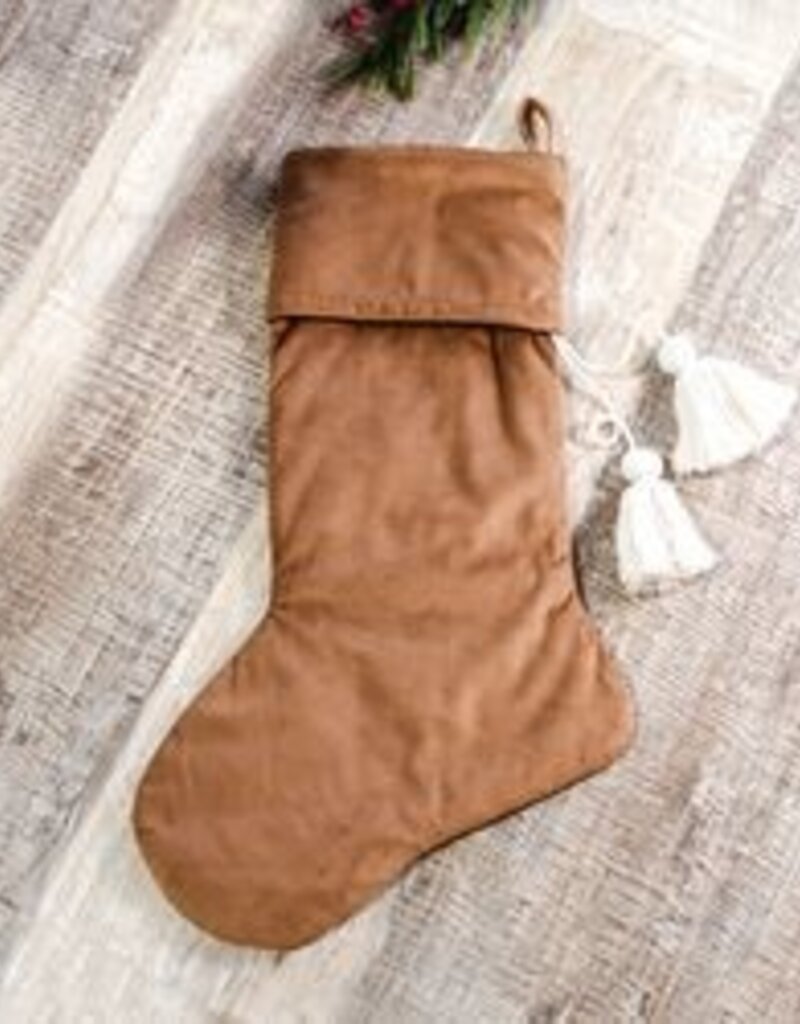 22"L Nutmeg Velvet Stocking