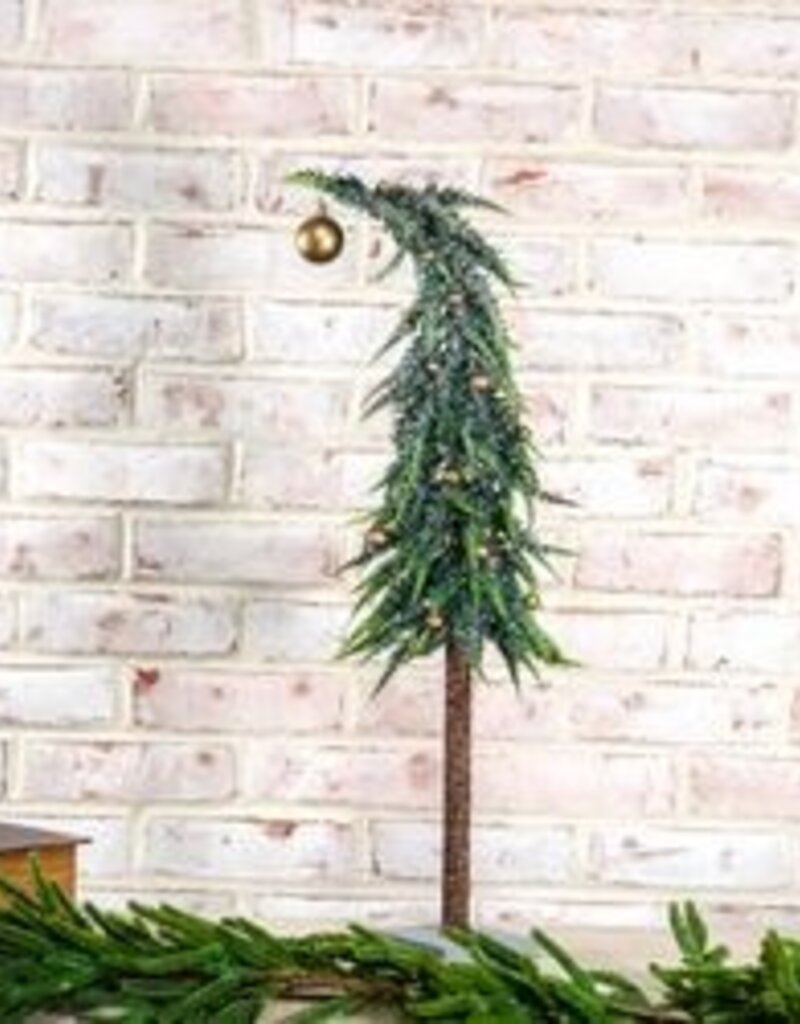 25" Frosted Bell Tree Wood Base