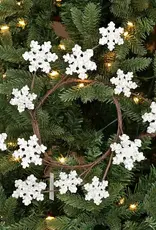 4.5" Glitter Wood Snowflake Ring