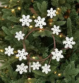 4.5" Glitter Wood Snowflake Ring