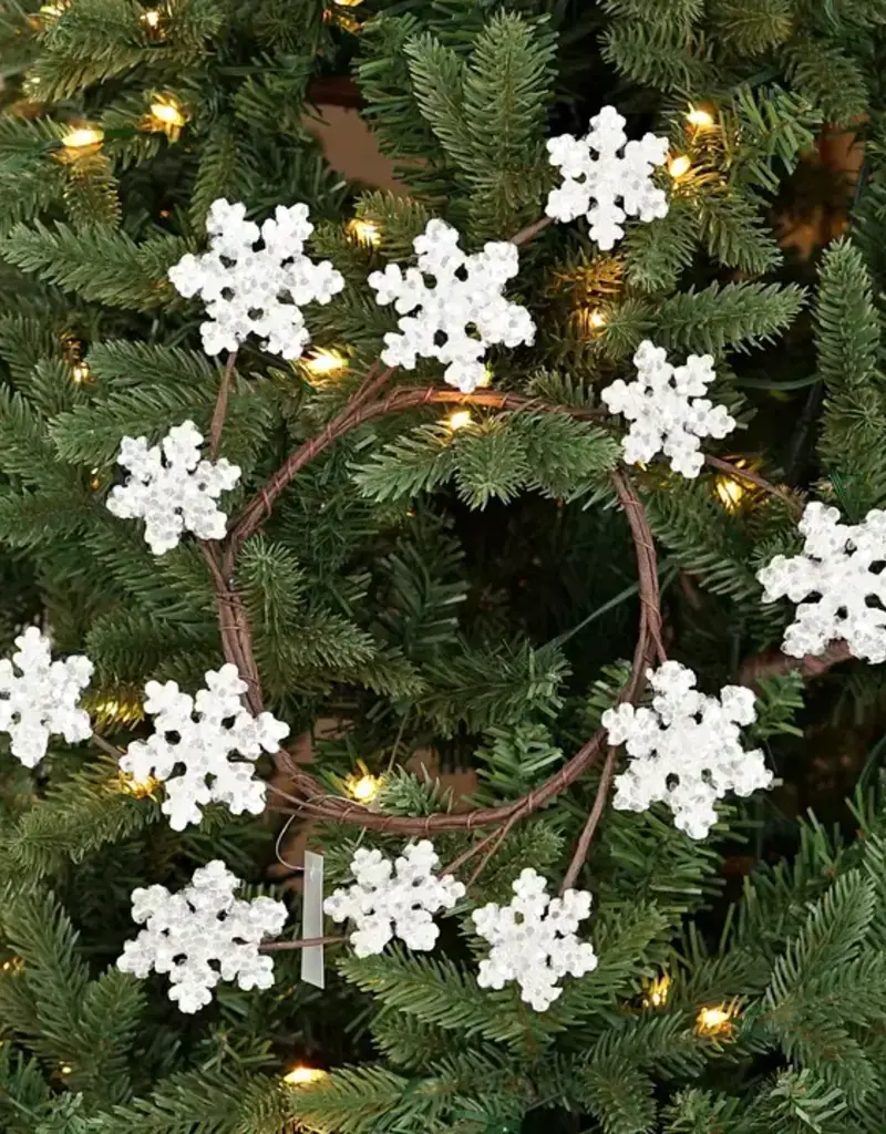 4.5" Glitter Wood Snowflake Ring