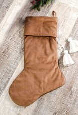 22"L, Nutmeg Velvet Stocking