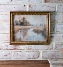 8x10 Gold Frame Stream Landscape