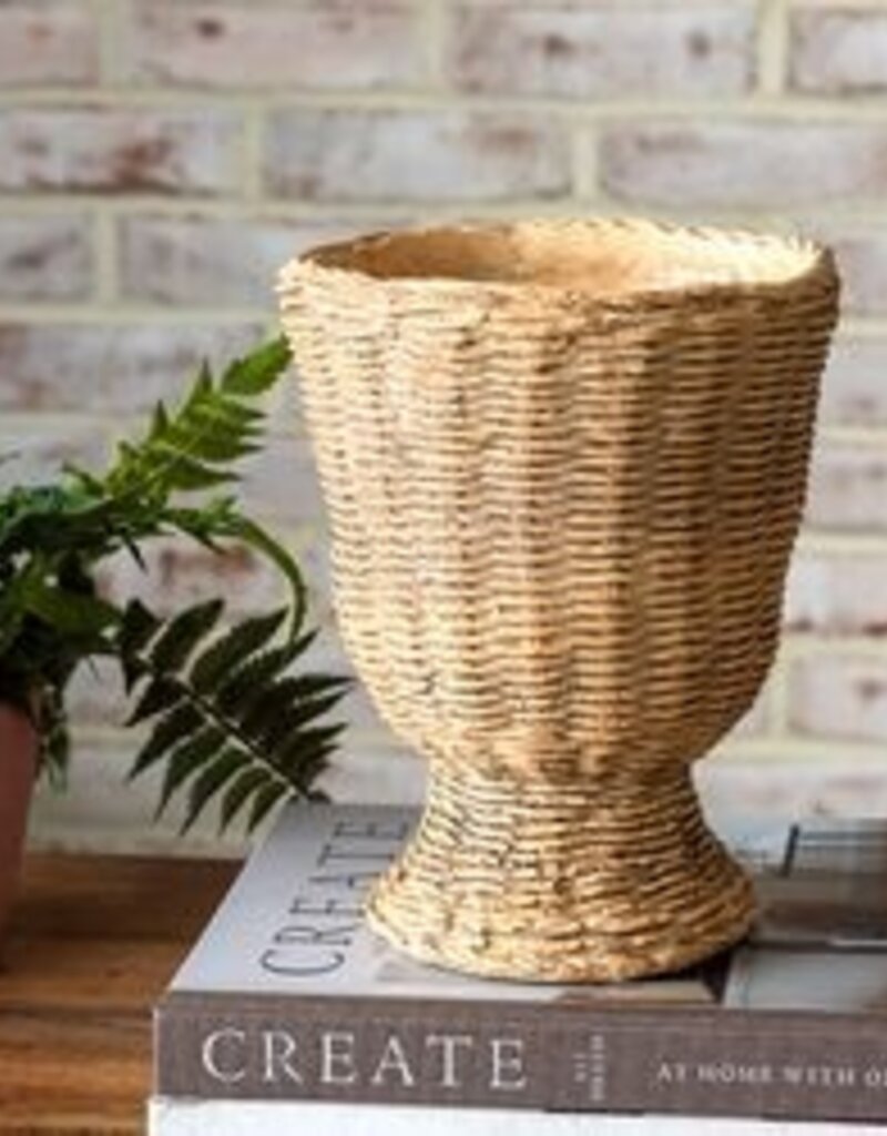 8.3" Natural Cement Weave Planter