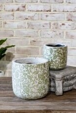 Green Floral Garden Pot