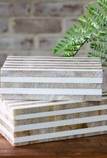 Beige Stripe Resin Box