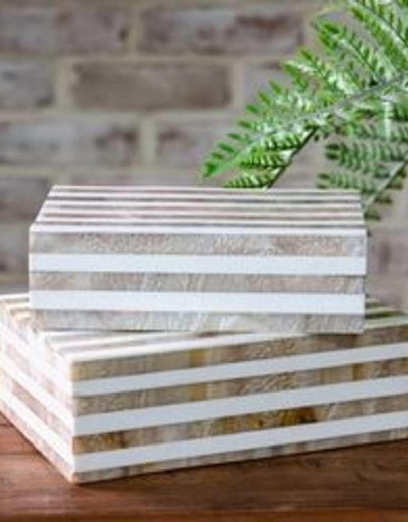Beige Stripe Resin Box