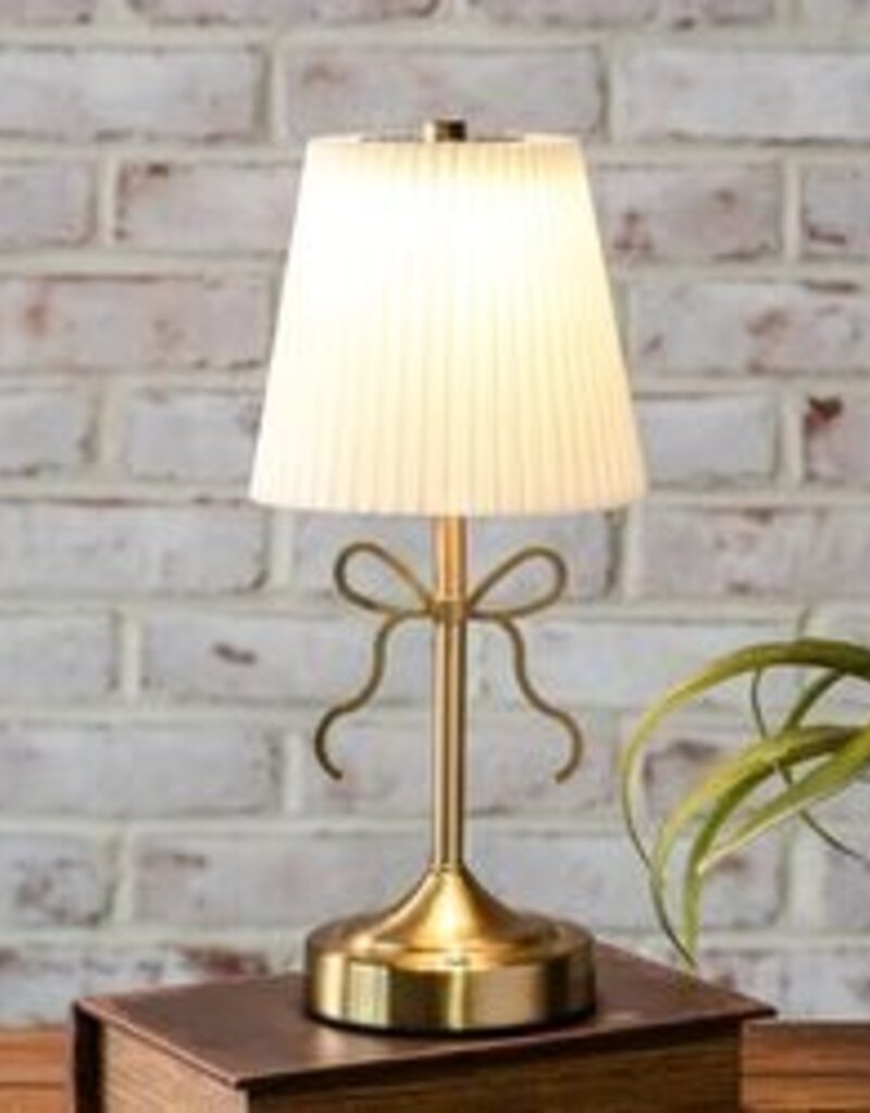 12" Gold Bow Accent LED Lamp