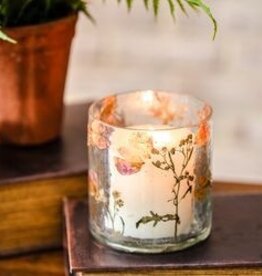 3.5"H Pressed Fuschia Petal Flower Jar