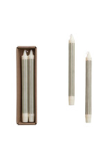 S/2 Vertical Stripe Taper Candle, Grey