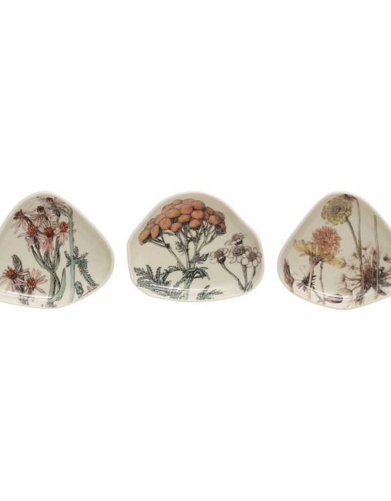 6"L Stoneware Dish w/Decals, 3 Styles