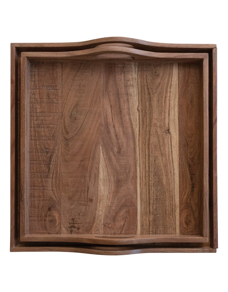 Acacia Wood Tray w/Handles