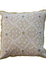 18" Sq. Cotton Crocheted Pillow