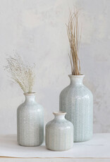 S/3 Stoneware Vases, Grey