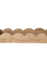 Mango Wood Scalloped Tray, Rectangle