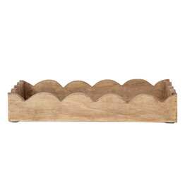 Mango Wood Scalloped Tray, Rectangle