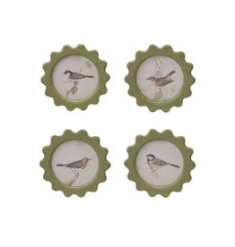 Framed Glass Wall Decor w/Bird, 4 Styles