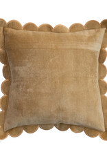 Cotton Velvet Scalloped Pillow, 18"