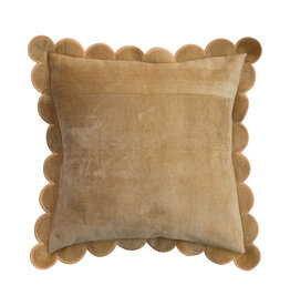 Cotton Velvet Scalloped Pillow, 18"