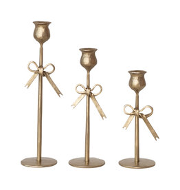 s/3 Cast Iron Taper Holder w/Bows