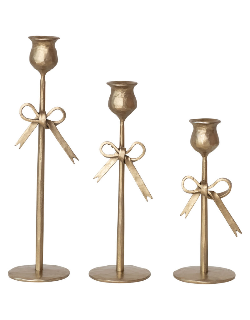 s/3 Cast Iron Taper Holder w/Bows