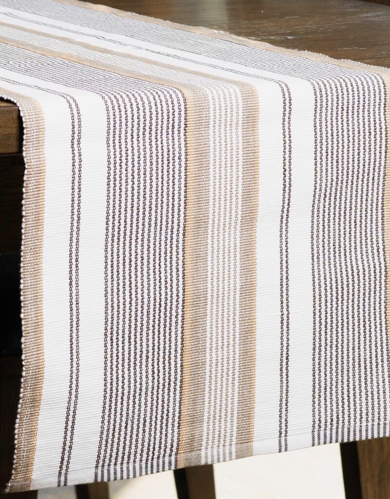 Tan Stripe Table Runner
