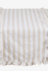 Striped Ruffle Edge Decorative Table Runner