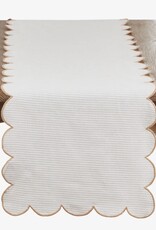Cotton Stripee Scalloped Decorative Runner