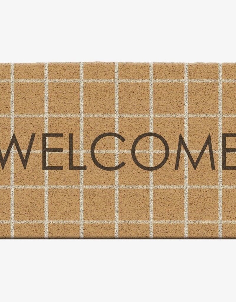 Welcome Windowpane Doormat