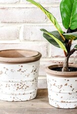 Vintage white Bucket Planter