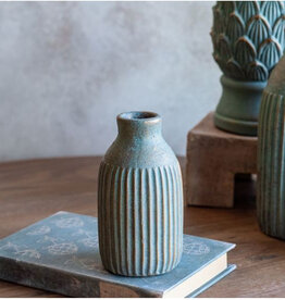 5" Green Cement Vase