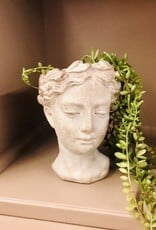 Small Woman Head Planter, 6.5"H